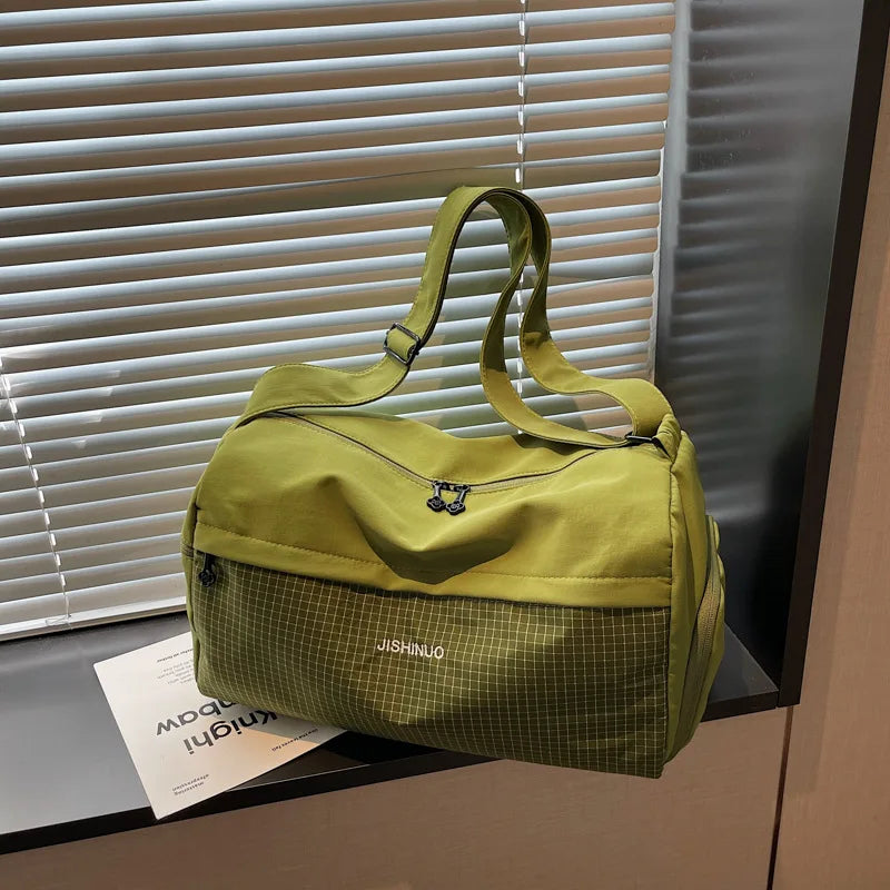 Large Capacity Travel Tote Bags for Women Solid Color Shoulder Messenger Bag Sports Yoga Satchels Fashion Woman Handbag