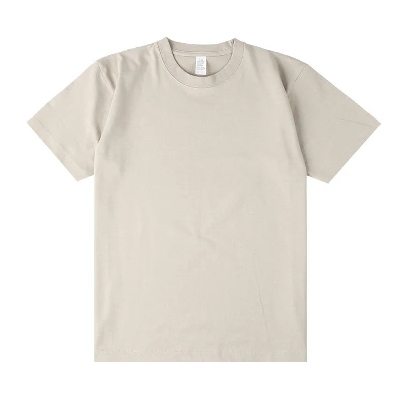 Men's Heavyweight Cotton T-Shirt - Loose Fit Crew Neck Short Sleeve