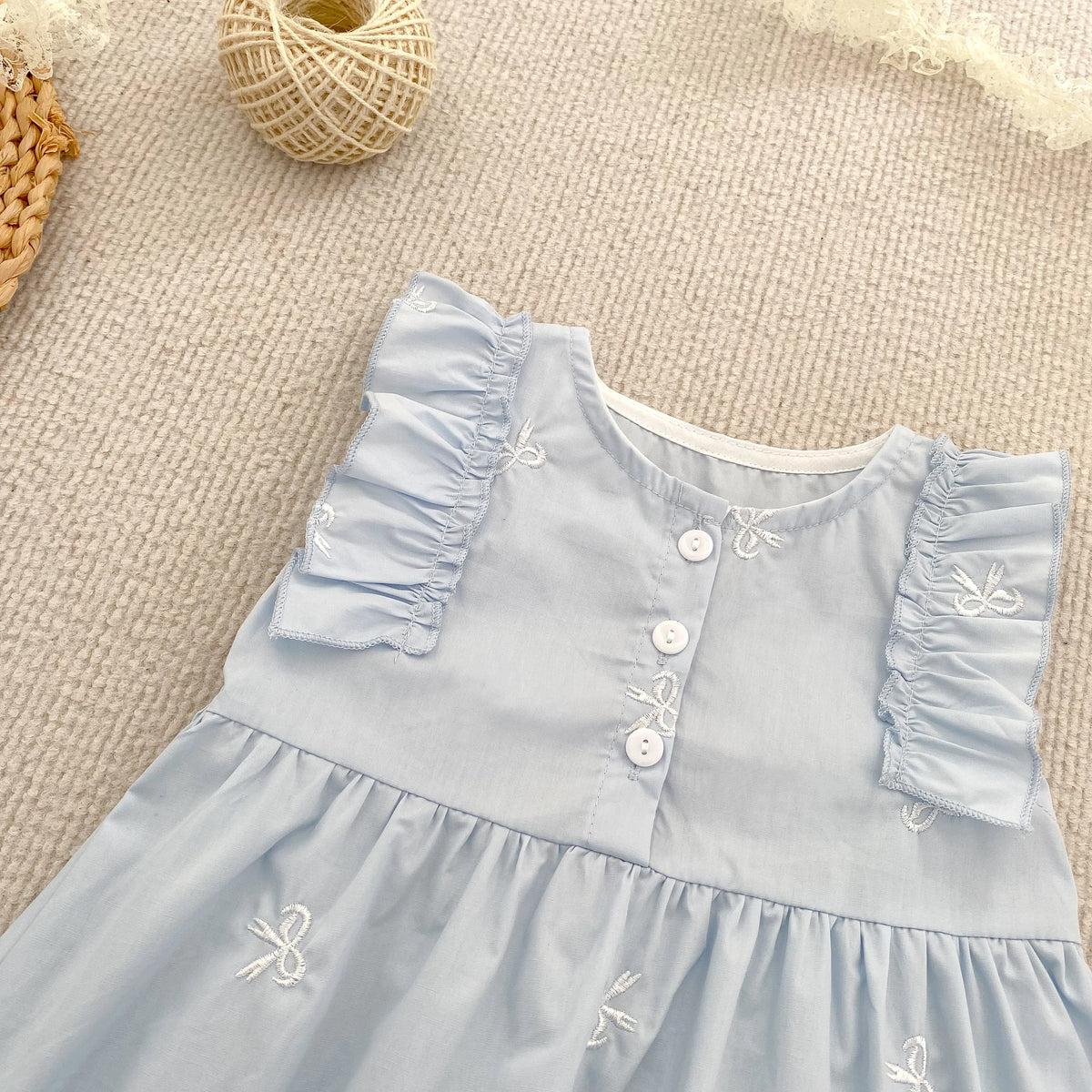 1-6Yrs Summer Girls Dress Baby Clothes Fashion Smocking Stitch Girls Dress Puff Sleeve Floral Cotton Baby Girls Princess Dresses