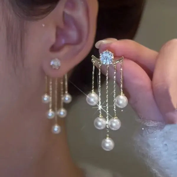Exquisite Leaves Crystal Flower Stud Earrings For Women AAA Zircon Rose Butterfly Tassel Bridal Jewelry