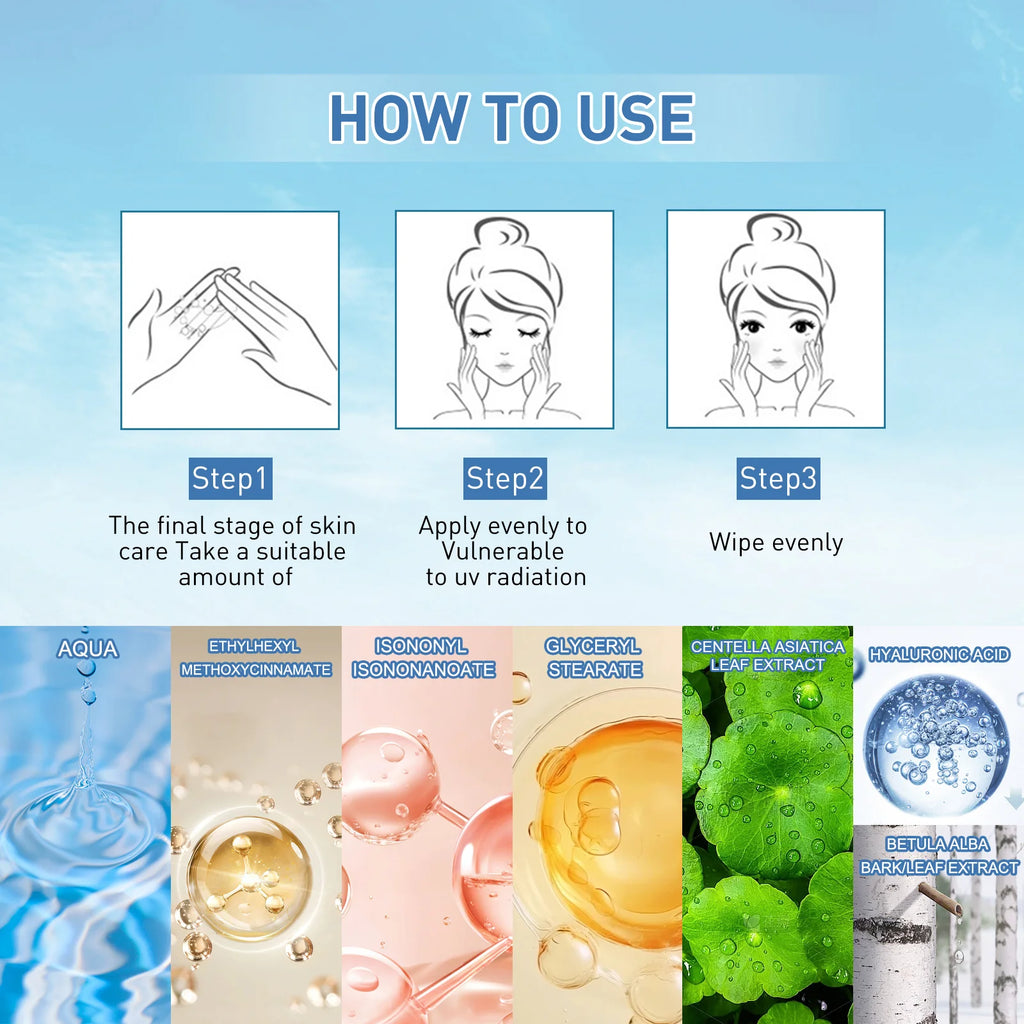 Daily Facial Sunscreen for Oily Skin Oil Control Brightening UV Protection Cream Lightweight Non Greasy Moisturizing Face Lotion