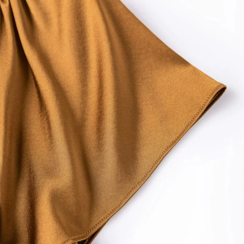 Birdtree, 21MM 92% Silk 8% Spandex Nightgown, O-neck Short Sleeve, Women Plain Satin Pajama Homewear Dresses, 2026 New D66104JF