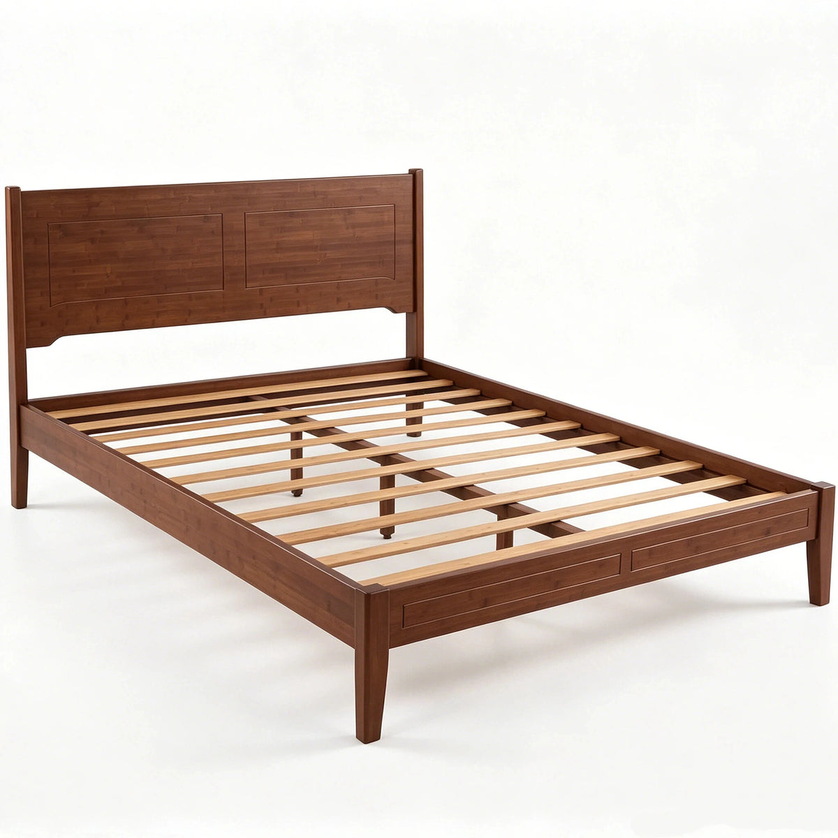 Premium Bamboo Bed Frame – 800LBS Capacity, No Box Spring, Quiet & Durable, Ideal for Couples, 1.6m & 2.0m Sizes Available
