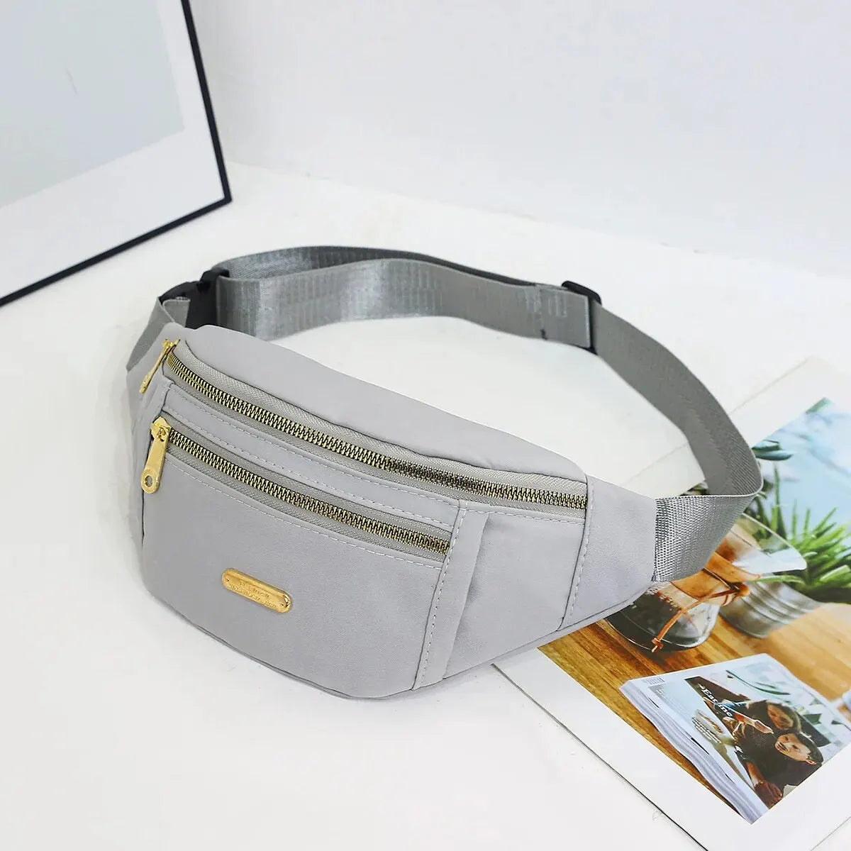 AEROCANDY Unisex Nylon Waist Bag - Multi-Layer Crossbody Fanny Pack