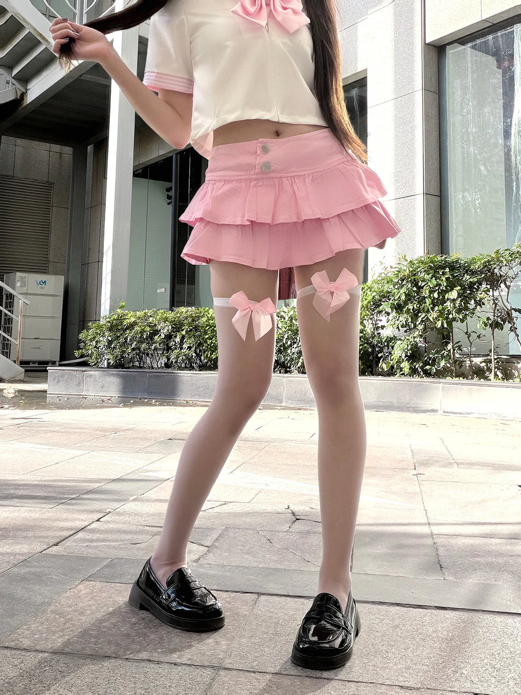 Women's Sexy Pleated Skirt Low Waist Denim Puffy Ruffles Mini Skirt