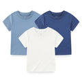Kiddiezoom Kids' Solid Short Sleeve T-Shirts - 3-Pack Cotton Crew Neck