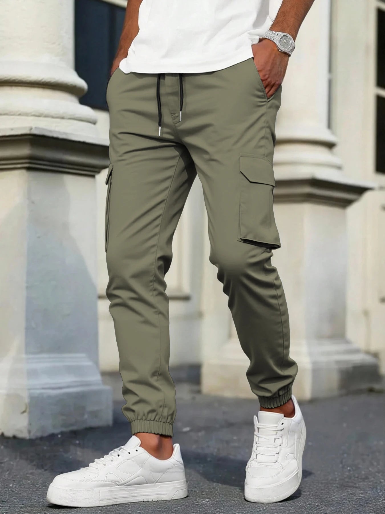 Men's High-Street Loose Straight Leg Workwear Trousers Sporty Casual Jacket Pants Streetwear Fashion Loose Fit Utility Pants