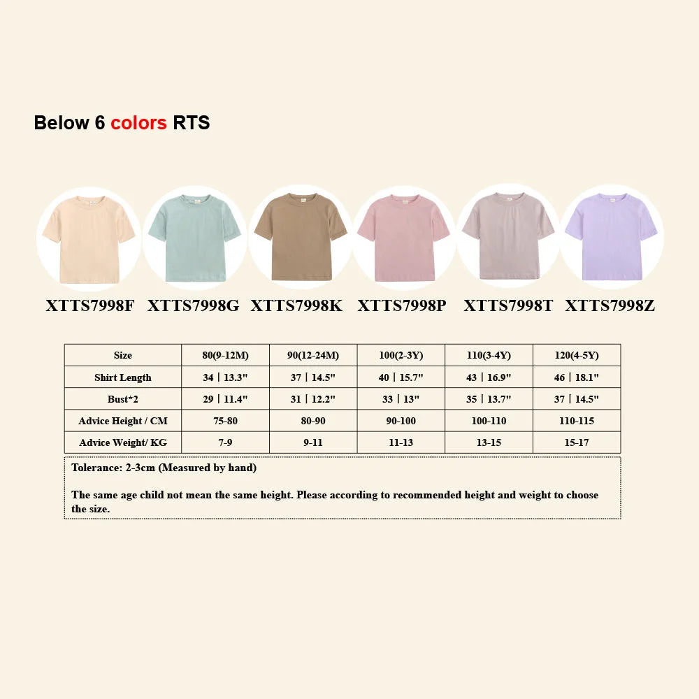 1-5Y Kids Summer Clothing Sets Suit Boys Girls Short Sleeve Top+Shorts Tracksuit Toddler DIY Outfit Comfortable Sportswear