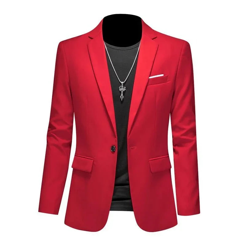 Boutique Fashion Mens Blazer Solid Color Premium High End Suit Jacket For Men Groom Wedding