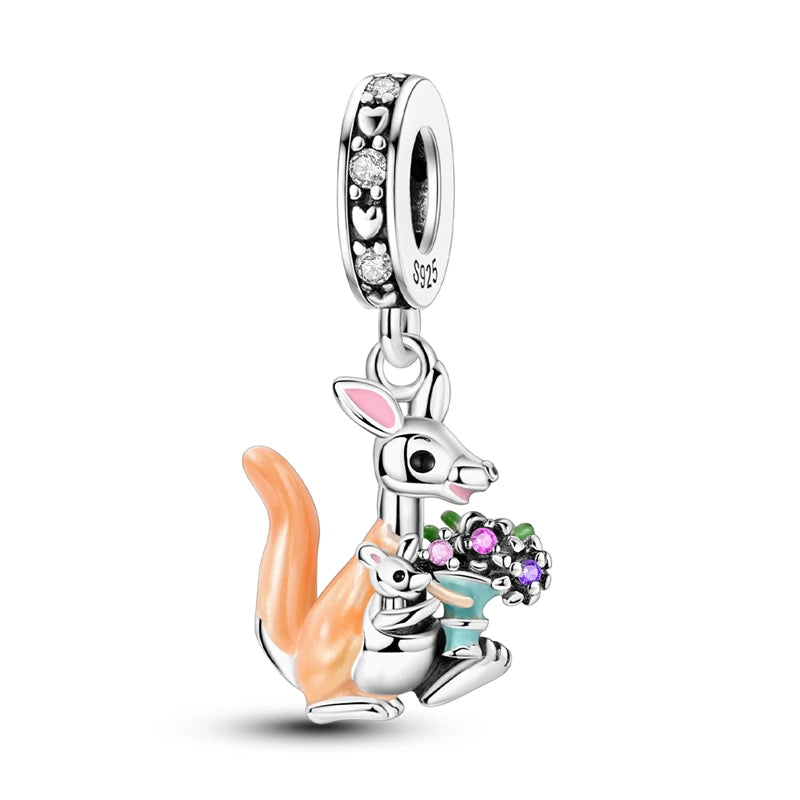 925 Sterling Silver Heart Charm Bead With Zircon Accent, GDTC Certified Fine Jewelry Gift For DIY Bracelet Makers