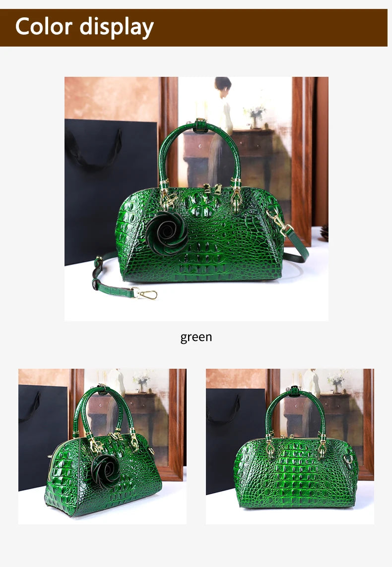 Crocodile Pattern High-End 2025 New Retro Fashion Handbag, Large-Capacity Texture, Single-Shoulder Crossbody Bag, Pillow Bag