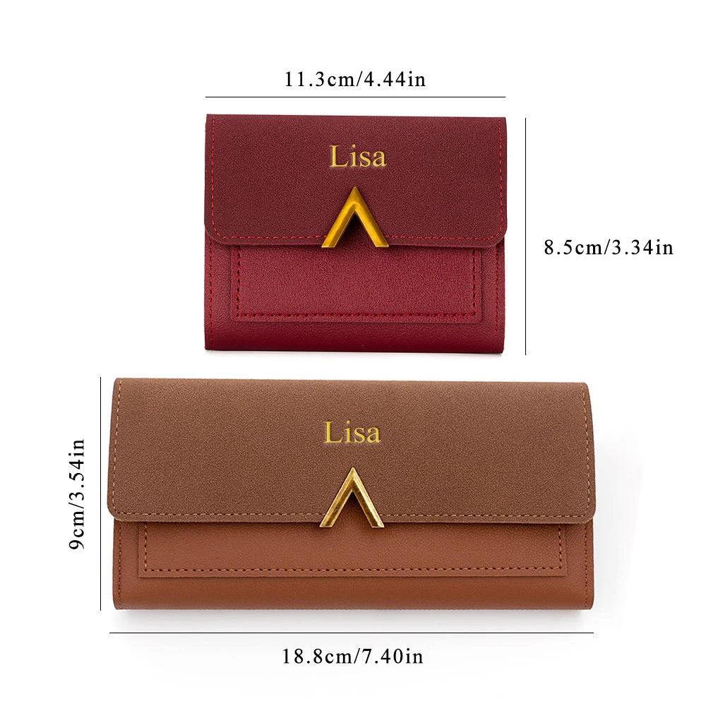 CNGRANDBAG Women's Personalized PU Leather Tri-Fold Wallet