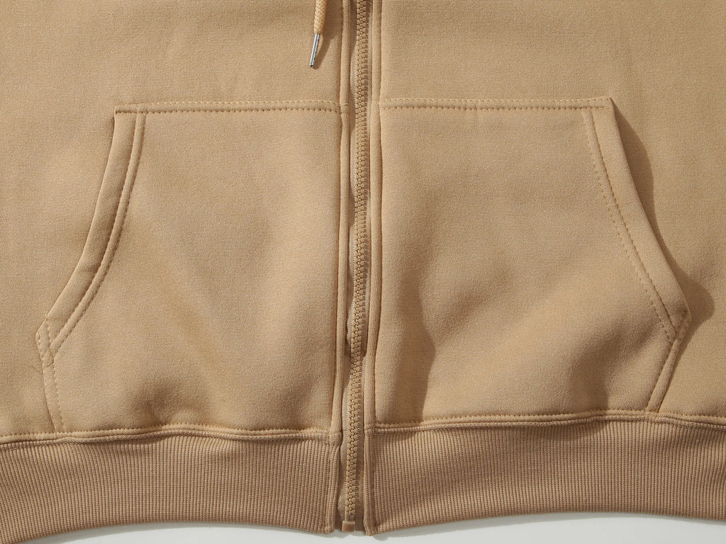 2026 Trendy Fashion Sportswear Coat Front Pocket Warm Zipper Jacket Men's and Women's Autumn/Winter Solid Color Open Hoodie
