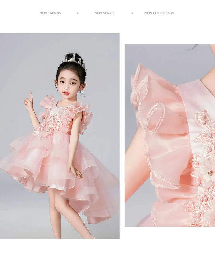 Fashion Flower Girl Dresses Sleeveless Lace Kids Clothes Girls Dress Summer Children Girls Party Dresses 4-14 Years