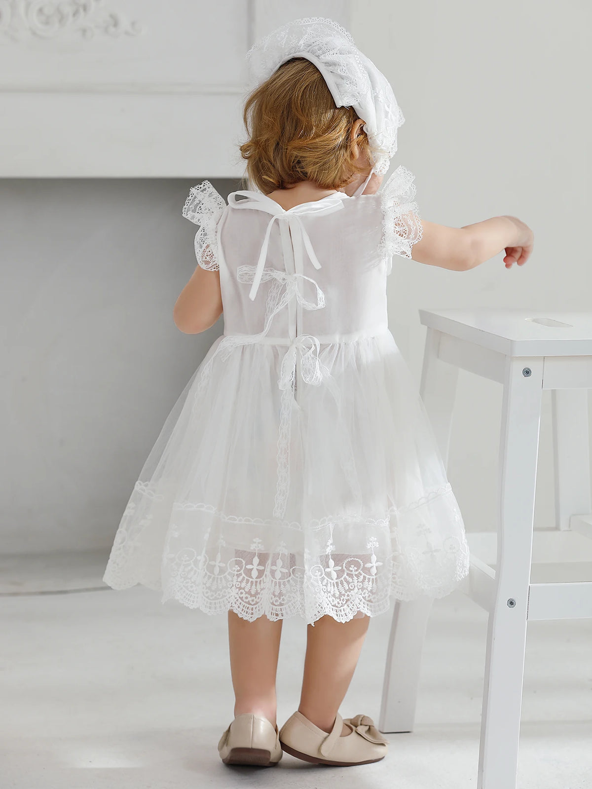 Baby Girl 0-2 Years Old Baby Wine Red Baptism Dress,Lace Net Skirt,Princess Dress,Wedding Flower Girl Dress,Birthday,With Hat