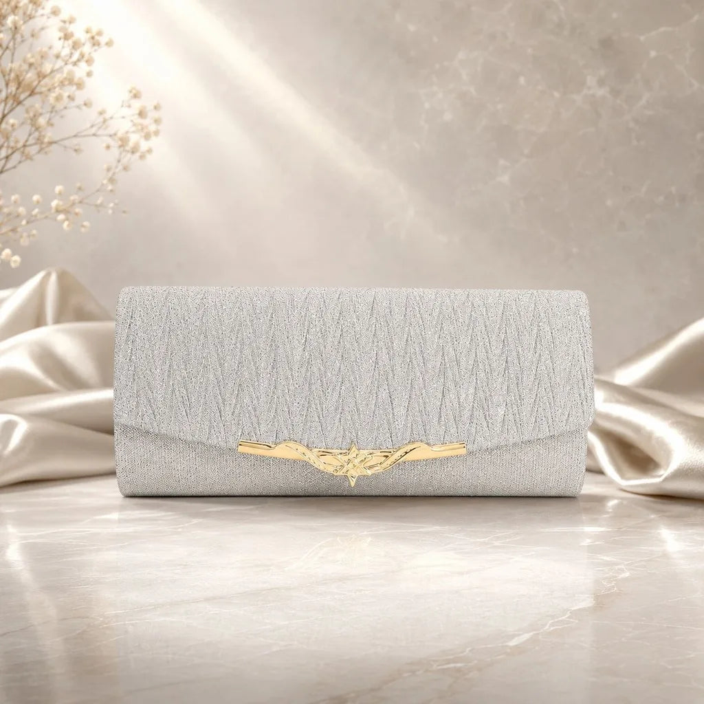 Rectangular Evening Bag Shimmer Crossbody Clutch Shimmer Fabric Clutch Elegant Evening Bag For Evening Party Social Gathering