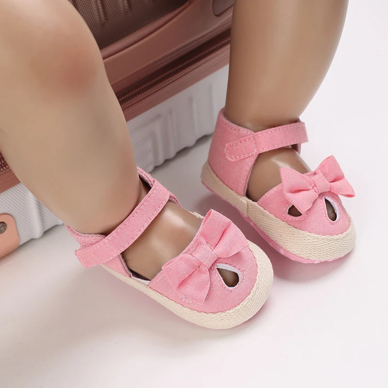 2025 New 0-18M Summer Newborn Baby Girls Boys Sandals Shoes Butterfly Flat With Heel Soft Bottom Anti Slip Shoes