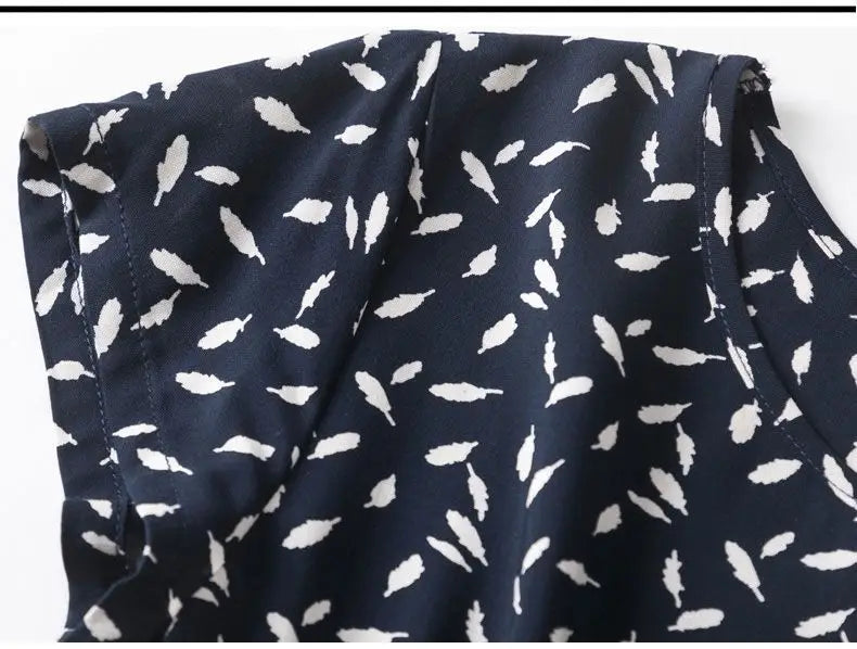 Cotton Silk Dress Women's Short Sleeved 2026 Summer New Ladies Slim Round Neck Temperament Beach Print Dresses
