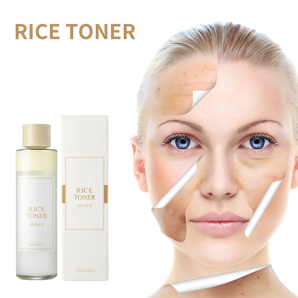 Rice Water Face Toner Essence Deep Moisturizing Repairing Skin Barrier Shrink Pore Brightening Anti Aging Nourishing Toner 150ml