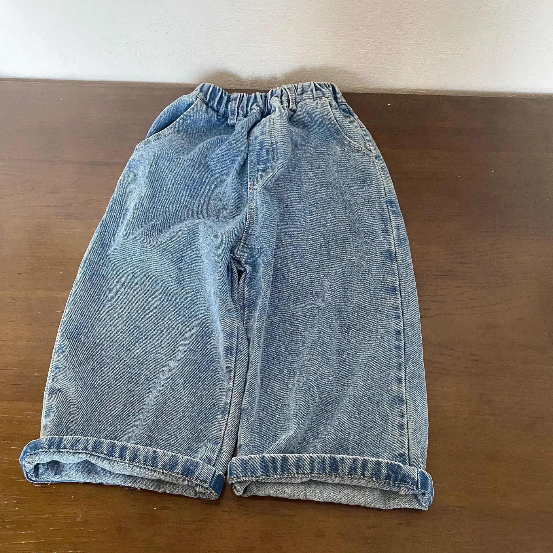 8701-1 Children'S Denim Pants Spring Autumn New Girls' Wide-Leg Pants 1-10Year Boy'S Jeans Casual