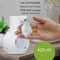 Dispensador automático de jabón 2025 de 420 ml, dispensador de espuma, sensor táctil, dispositivo de lavado de manos con carga USB, montado en la pared