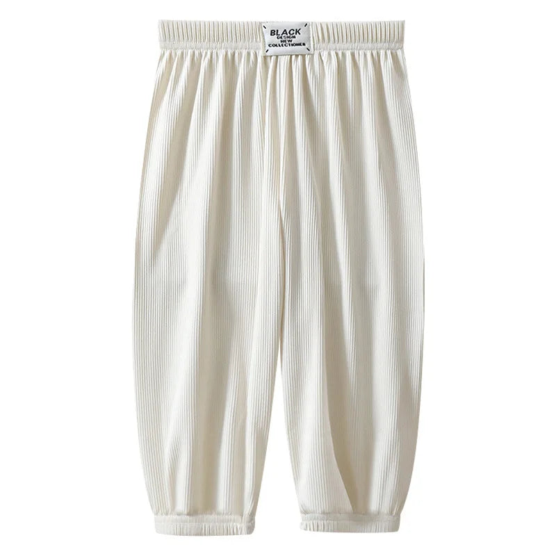 Children's mosquito-proof pants summer baby ice silk bloomers thin sweatpants boys and girls casual nine-point pants