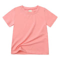2026 Summer Kids Boys Girls T-Shirt Solid Cotton Breathable Teenager Short Children Casual Shirt For 12M-9T Baby Korean Top