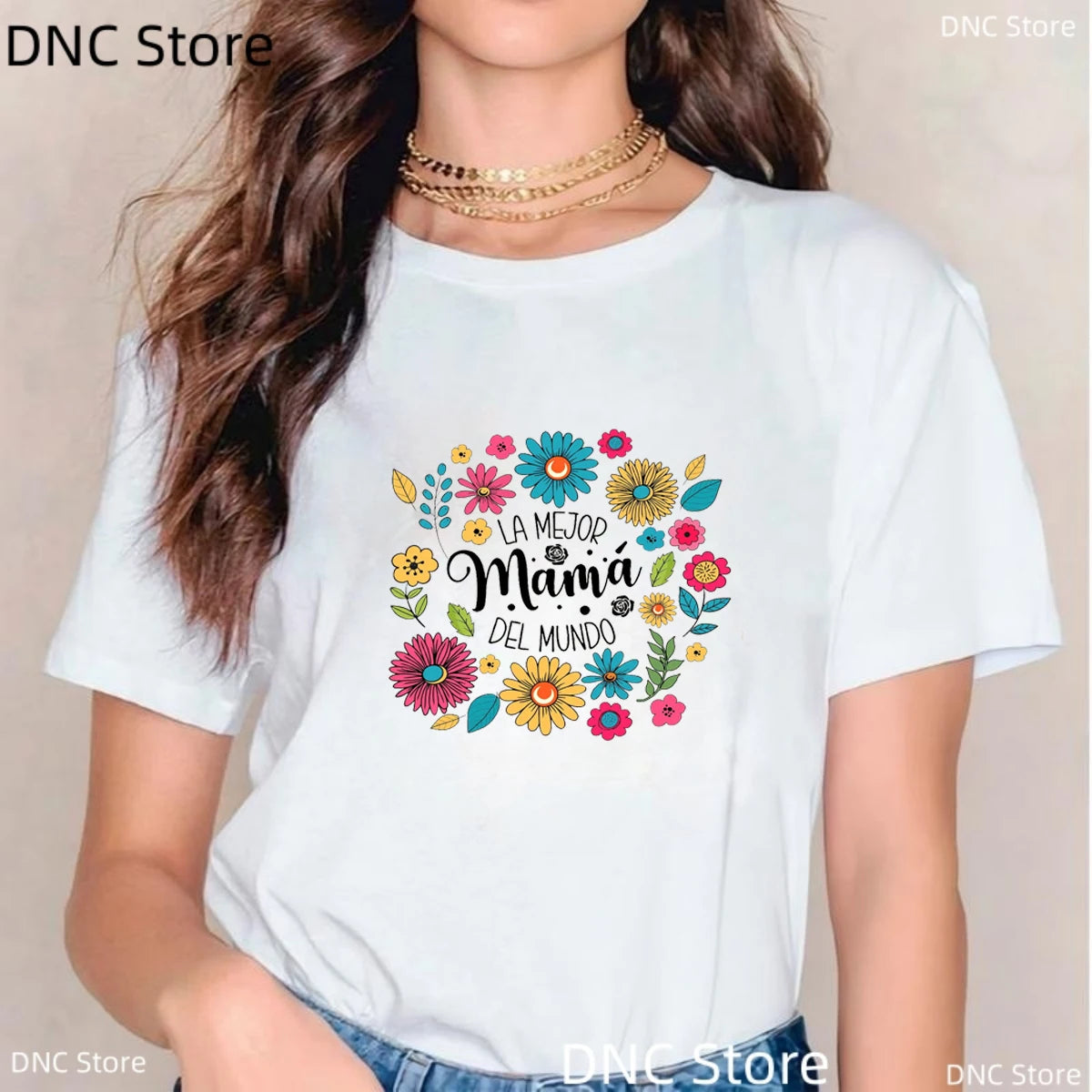 Mother Heart Women's T-Shirt - Casual Short Sleeve O-Neck Tee