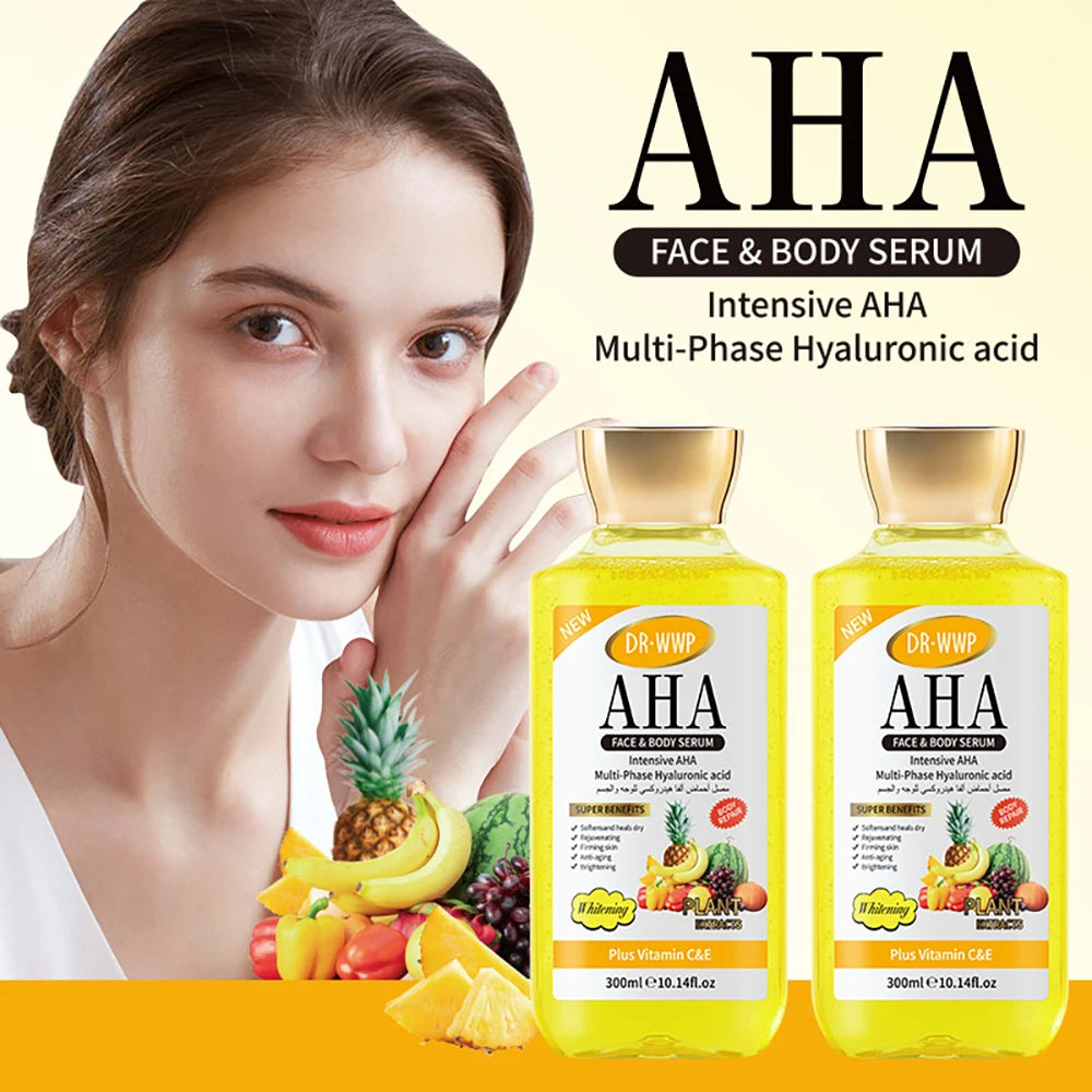 Vitamin C AHA Essence Original liquid Kojic Acid Face Serum Arbutin Brightn Moisturizing Turmeric Repair Lifting Skin Care 350ml