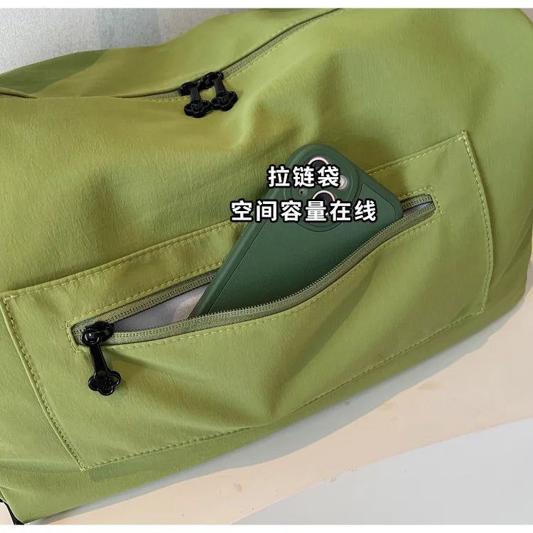 Large Capacity Travel Tote Bags for Women Solid Color Shoulder Messenger Bag Sports Yoga Satchels Fashion Woman Handbag