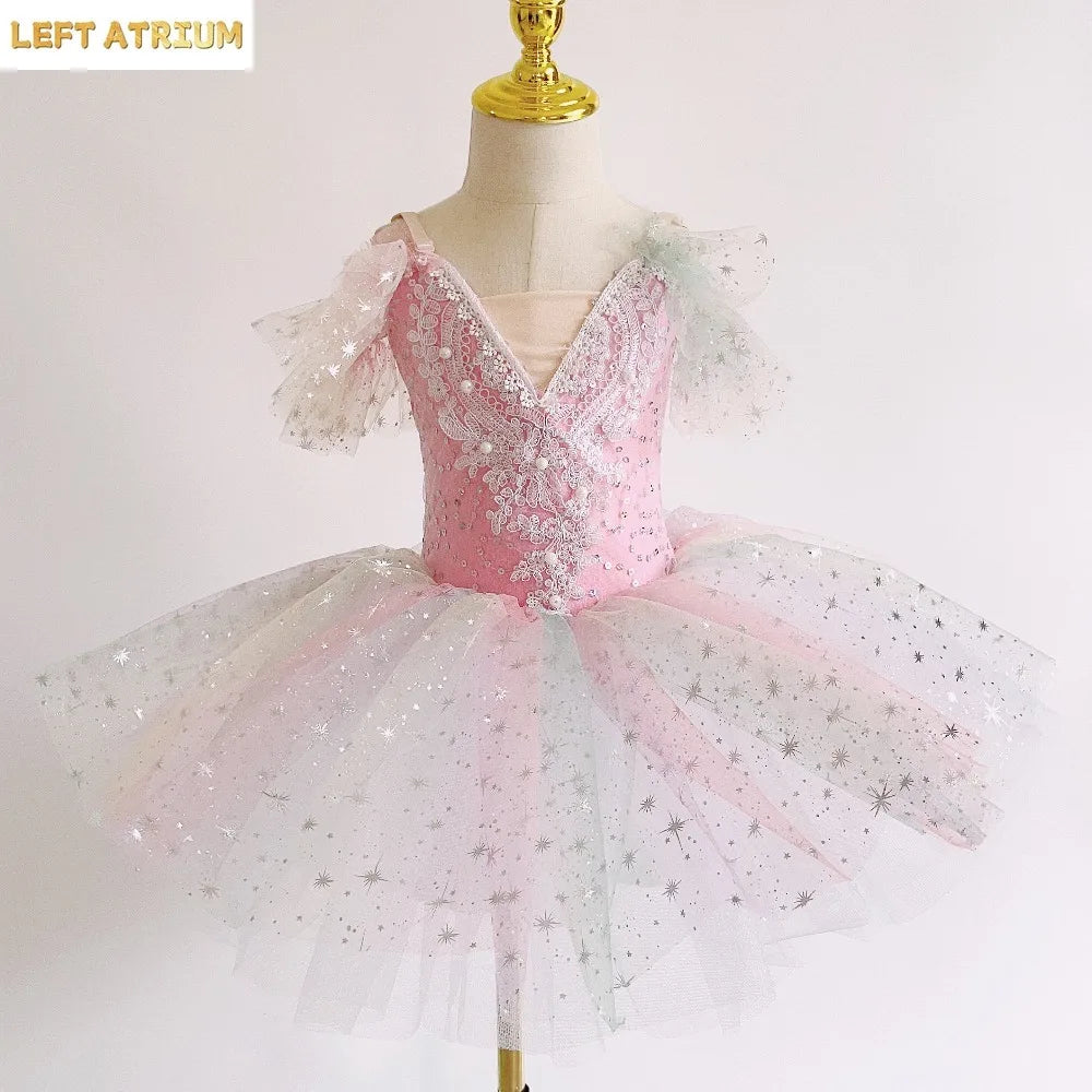 Stage Costumes Performance Kids Clothes Princess Summer Children Clothing Party Leotards for Girls Dress Ballet Tutu Dance Wear