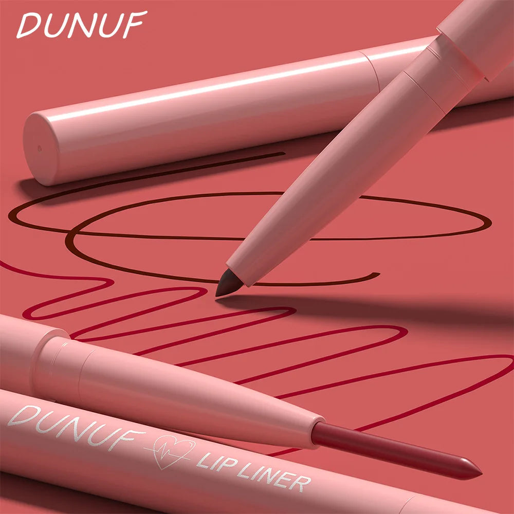 12 Colors Matte Red Brown Lipliner Pencil Waterproof Non-stick Cup Slim Lipstick Make Up Nude Pink Lip Liner Outline Lip Contour