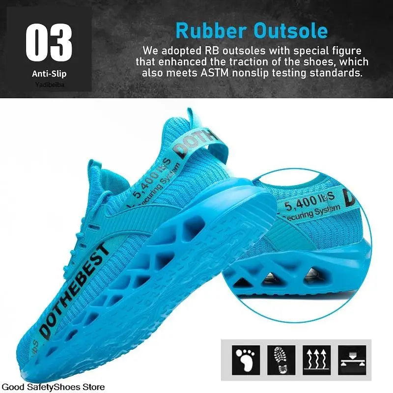 Safety Shoes Men For Work Sneakers Women'S Men Steel Toe Work Shoes Security Protective Shoes Lightweight Anti-Smash Anti-Puncture
