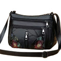 The lady's crossbody bag is made of PU material and features printed patterns, perfect for traveling and shopping.