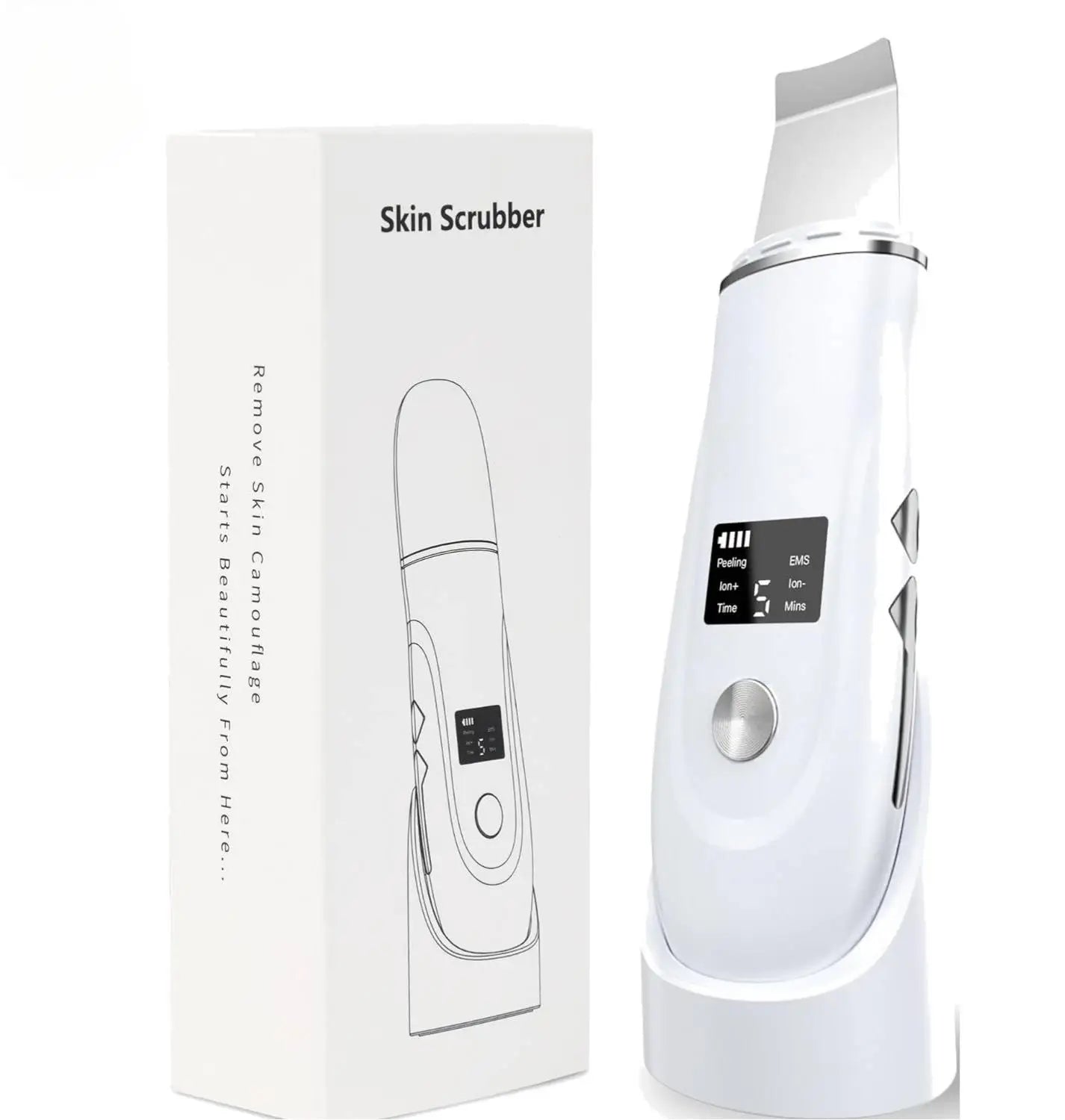 Ultrasonic Skin Scrubber Blackhead Remover Peeling Pore Cleaner Face Cleaning Blackhead Removal Shovel Face Deep Cleaning Device