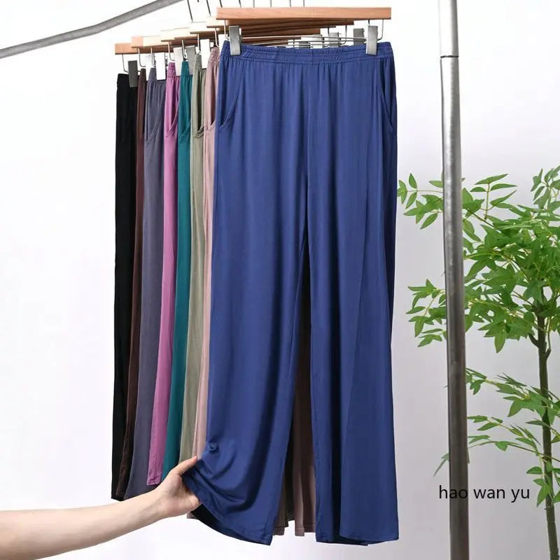 Women's Modal Pajama Pants - Casual Loose Straight Leg Sleep Bottoms