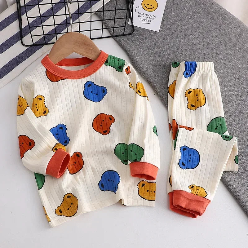 Baby Boy pajamas Children Loungewear Long Sleeve Pajamas Cute Deisgn Lightweight and Comfortable Fabric Sleepwear Outfit