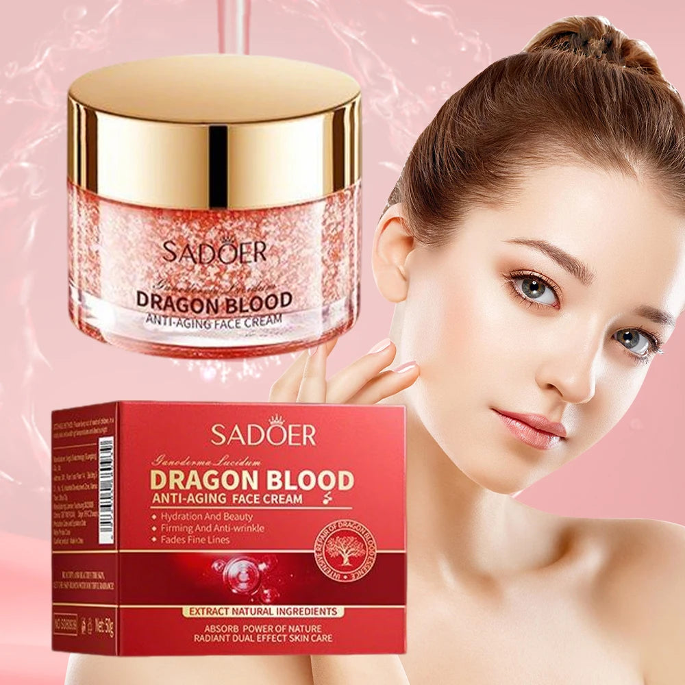Dragon Blood Face Cream Natural Ganoderma Extract Firming Deep Hydration Fade Fine Lines Radiant Daily Night Facial Care Cream