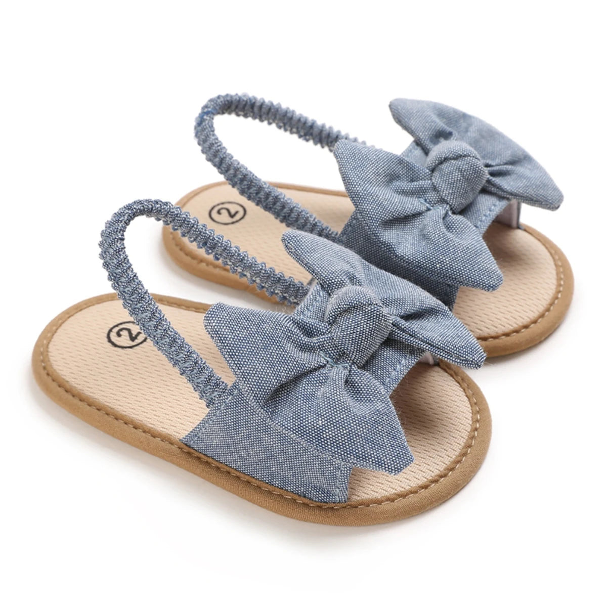 Baby Girls First Walker Sandals - Butterfly Knot Soft Cotton Sole