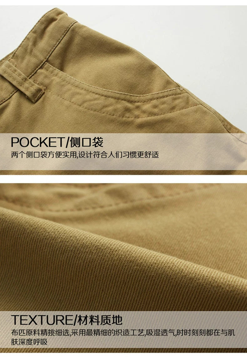 Summer Trendy Brand Cargo Shorts Men's Pants Multi-Pocket Large Size Pure Cotton Casual Mid-Pants Men's Loose Pants