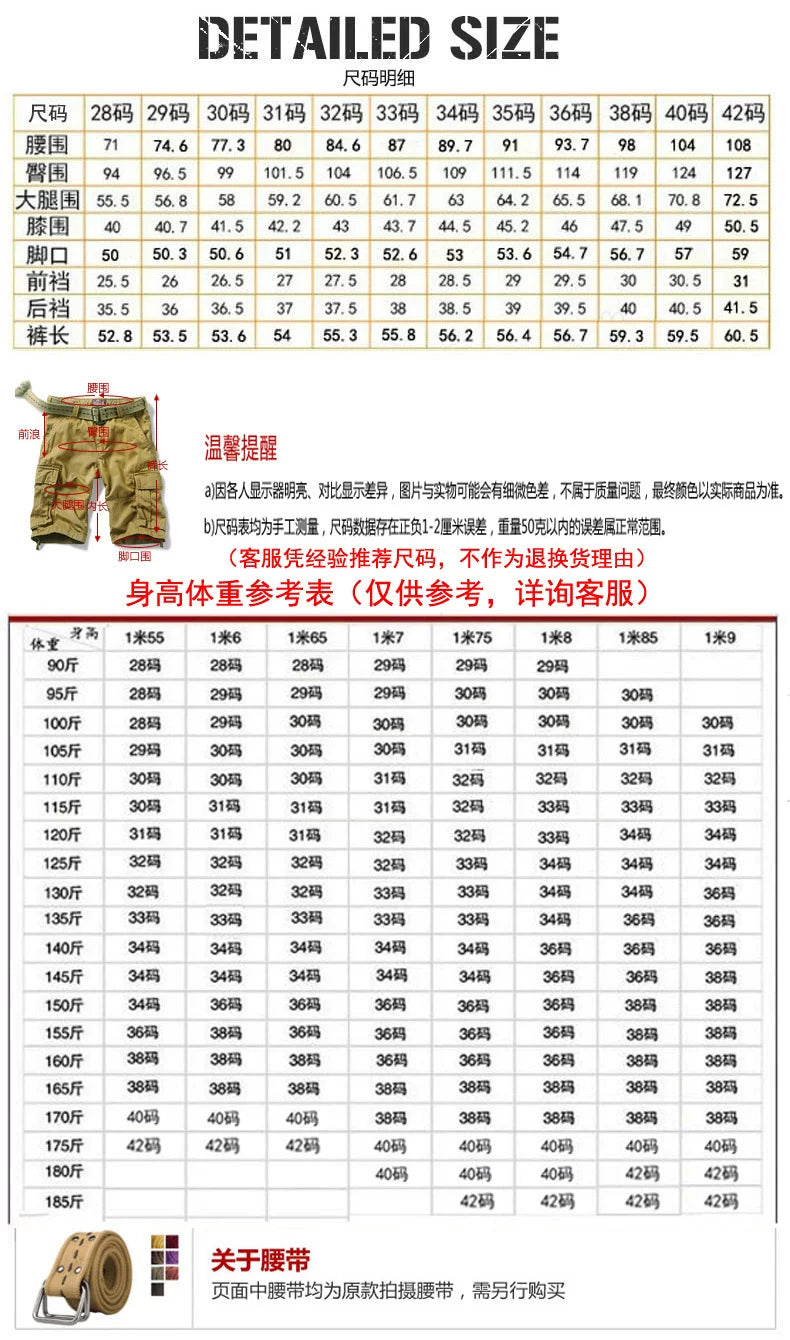 Summer Trendy Brand Cargo Shorts Men's Pants Multi-Pocket Large Size Pure Cotton Casual Mid-Pants Men's Loose Pants