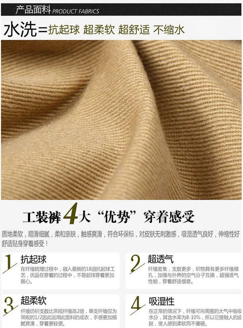 Summer Trendy Brand Cargo Shorts Men's Pants Multi-Pocket Large Size Pure Cotton Casual Mid-Pants Men's Loose Pants