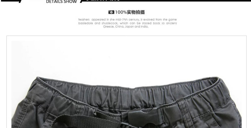 Summer Cargo Pants, Thin, Loose, Plus-Size Men's Shorts, Multi-Pocket Mid-Length Pants, Outdoor Casual Seven-Point Pants, High-Waisted for Men