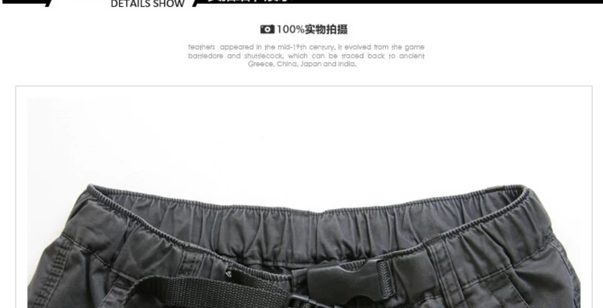 Summer Cargo Pants, Thin, Loose, Plus-Size Men's Shorts, Multi-Pocket Mid-Length Pants, Outdoor Casual Seven-Point Pants, High-Waisted for Men