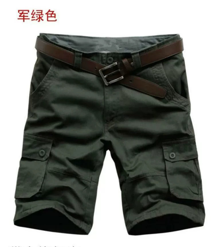Summer Large Size Shorts Loose Middle Pants Five-point Pants Men's Beach Multi-pocket Outdoor Casual Five-point Pants Work Pants