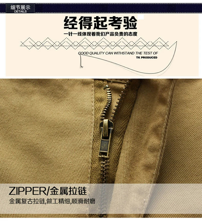 Summer Trendy Brand Cargo Shorts Men's Pants Multi-Pocket Large Size Pure Cotton Casual Mid-Pants Men's Loose Pants