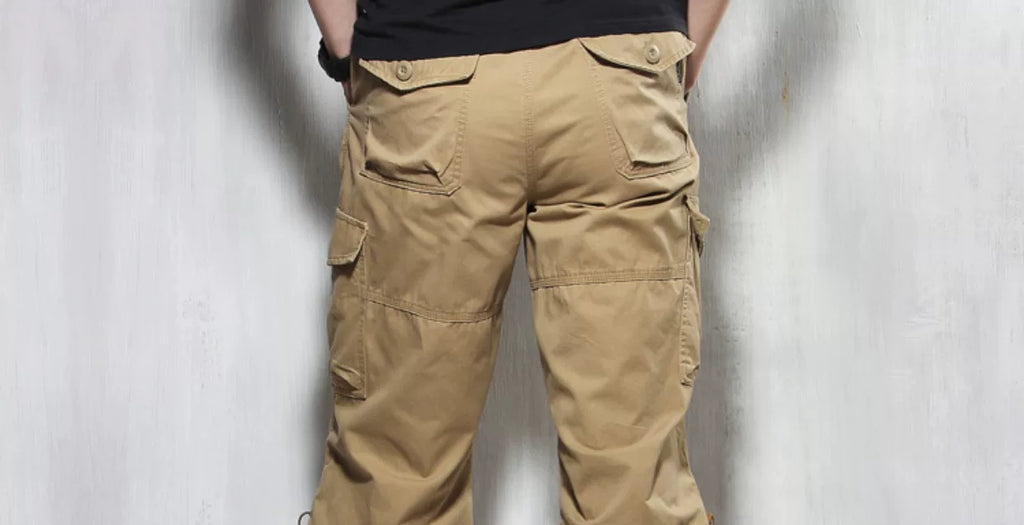 Summer Cargo Pants, Thin, Loose, Plus-Size Men's Shorts, Multi-Pocket Mid-Length Pants, Outdoor Casual Seven-Point Pants, High-Waisted for Men