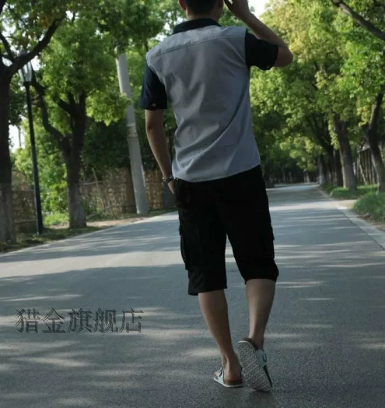 Summer Large Size Shorts Loose Middle Pants Five-point Pants Men's Beach Multi-pocket Outdoor Casual Five-point Pants Work Pants