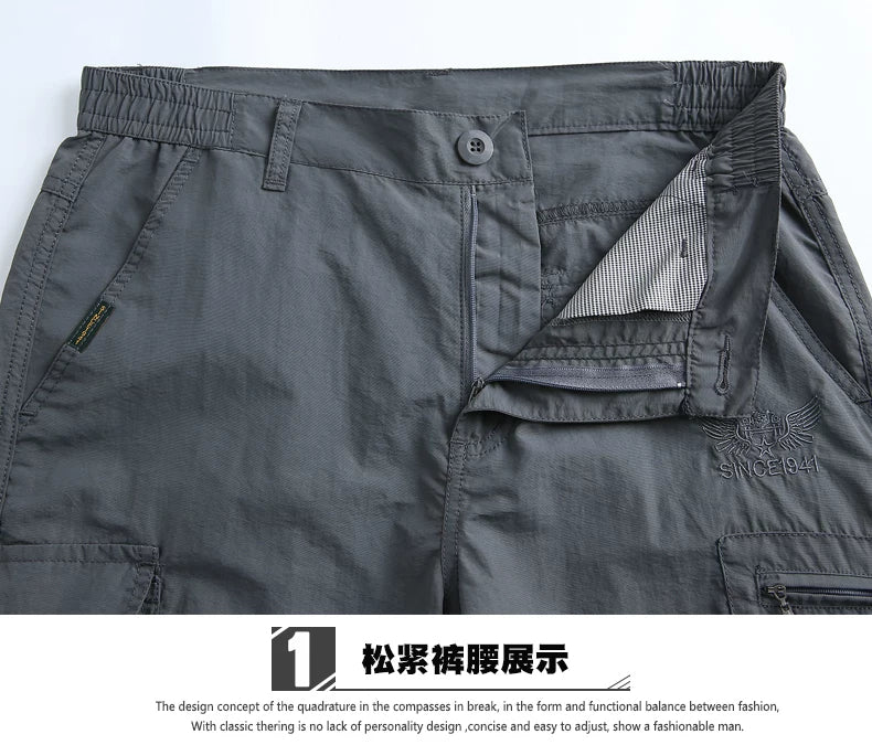 Quick-drying pants men's autumn and winter outdoor hiking pants fleece-lined multi-pocket overalls pants men's pants loose-fit plus size assault pants