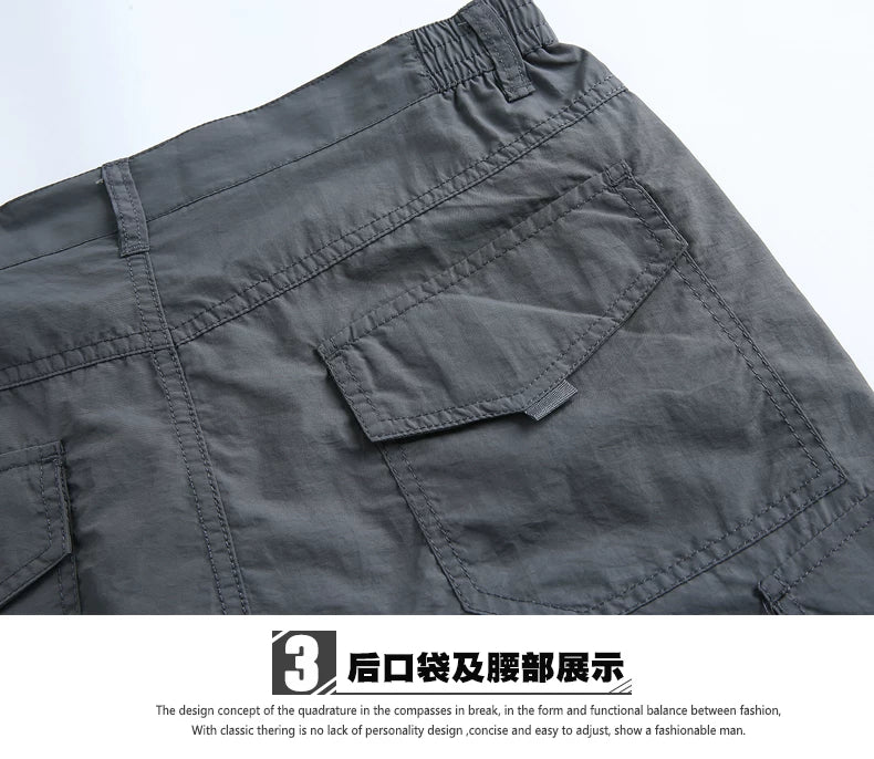Quick-drying pants men's autumn and winter outdoor hiking pants fleece-lined multi-pocket overalls pants men's pants loose-fit plus size assault pants